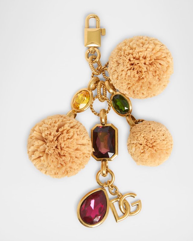 Pompom Multicolor Embellished Bag Charm